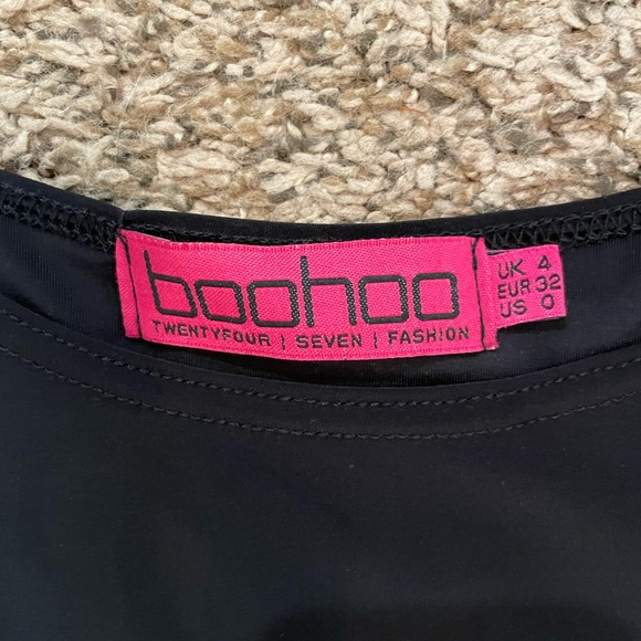 BNWOT Skims Inspired Boohoo Black Body Con Maxi Dress With Slit - Picture 2 of 3